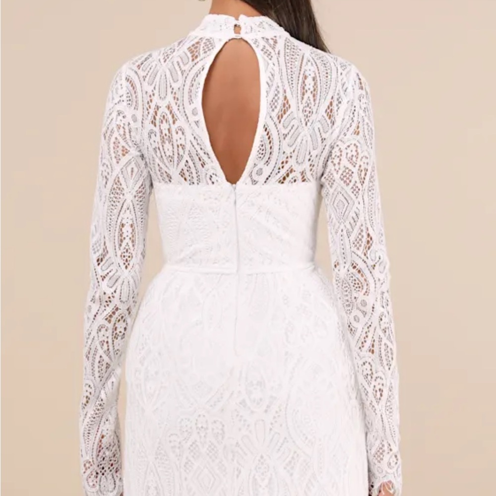 Lulus white lace mini dress size medium. New with tags - Picture 3 of 3